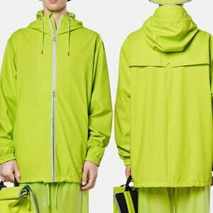 Rains Unisex Storm Breaker Reflective Digital Lime Jacket Large